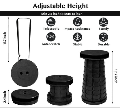 Collapsible Folding Telescopic Stool – Camping & Fishing Seat