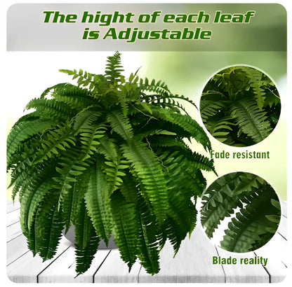 UV-Resistant Artificial Boston Fern — Lifelike Outdoor Greenery