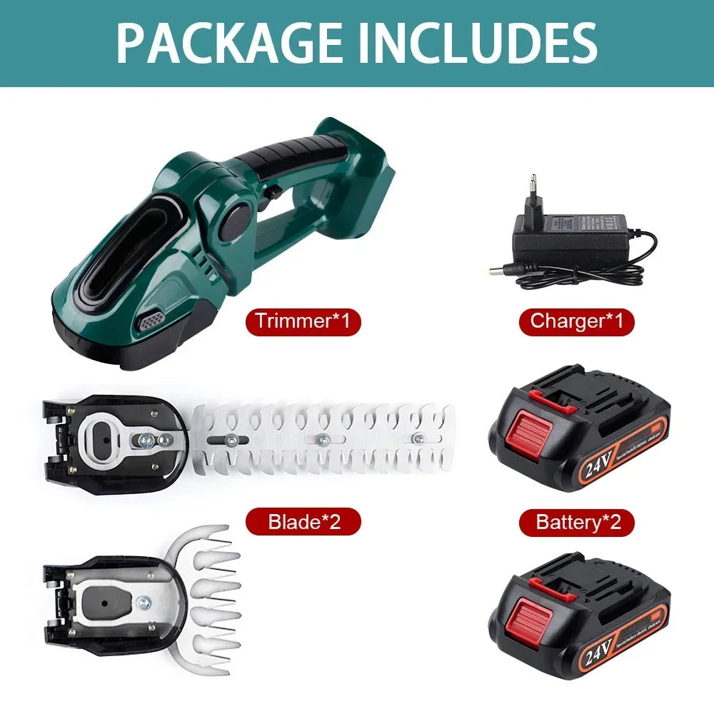Cordless Hedge Trimmer – 2-in-1 Trimmer & Mower Combo