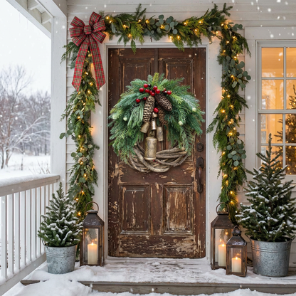 Farmhouse Christmas Wreath - lifestyle photo