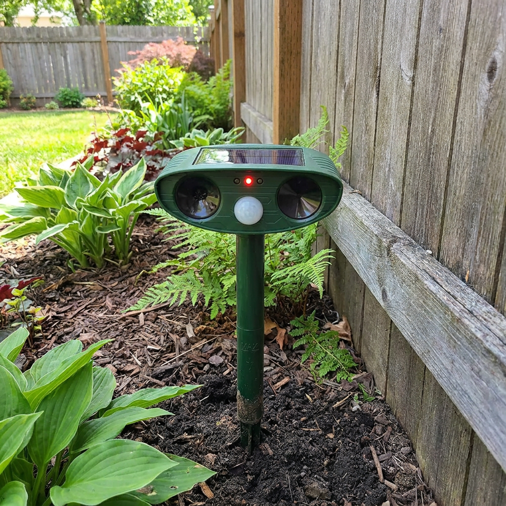 Ultrasonic Chipmunk Repeller - lifestyle photo