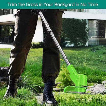 Cordless Battery-Operated Grass Trimmer — Powerful Electric Edging
