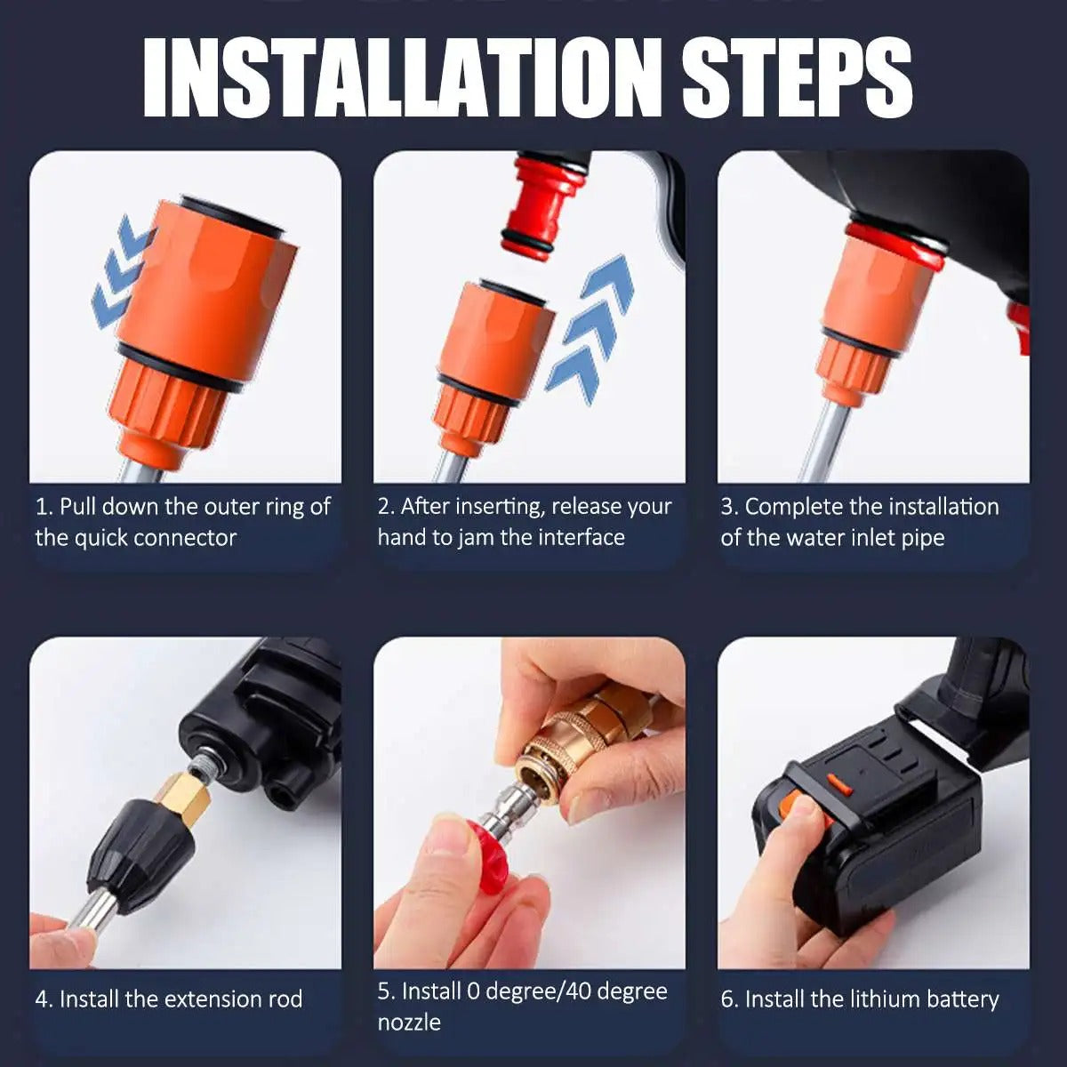 Cordless High-Pressure Washer with 2 Batteries