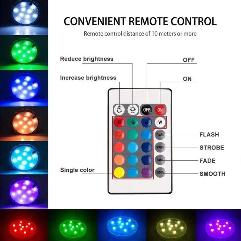 Submersible LED Lights with Remote – Pool & Hot Tub Lighting