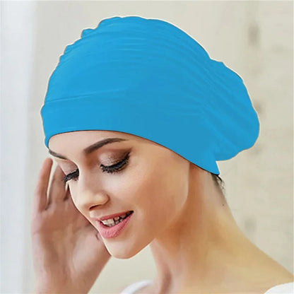 Stylish Stretch Swimming Cap — Turban-Inspired Design