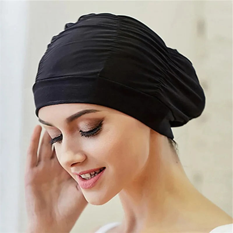 Stylish Stretch Swimming Cap — Turban-Inspired Design