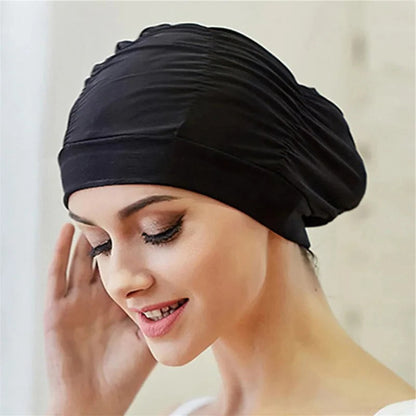 Stylish Stretch Swimming Cap — Turban-Inspired Design