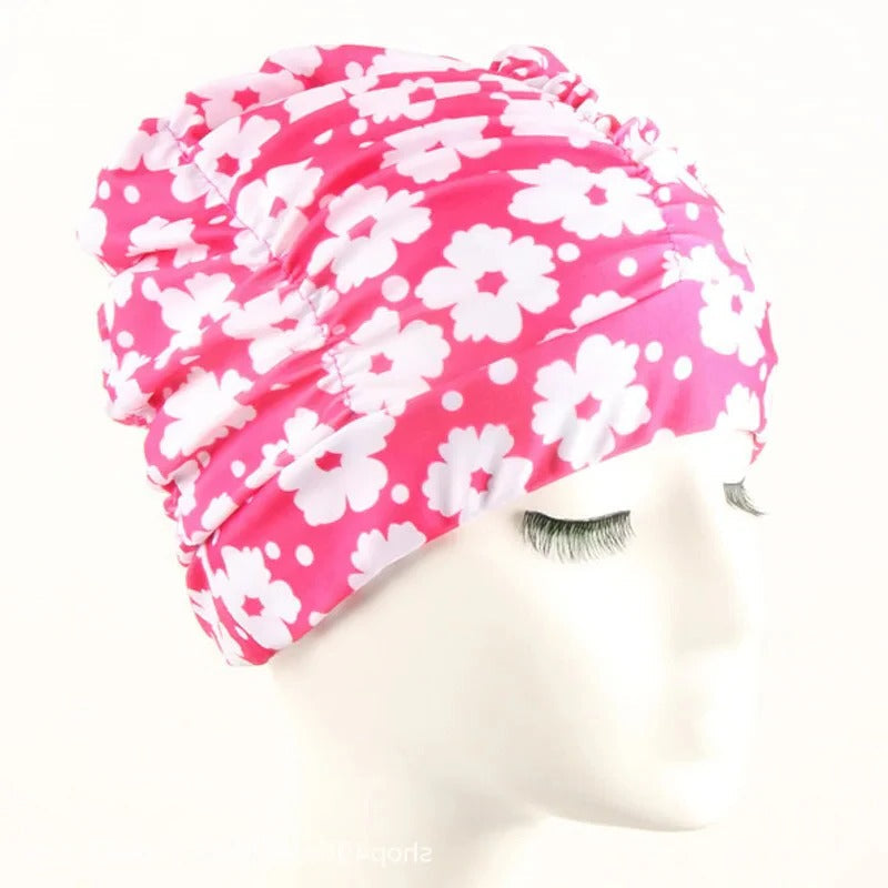 Stylish Stretch Swimming Cap — Turban-Inspired Design