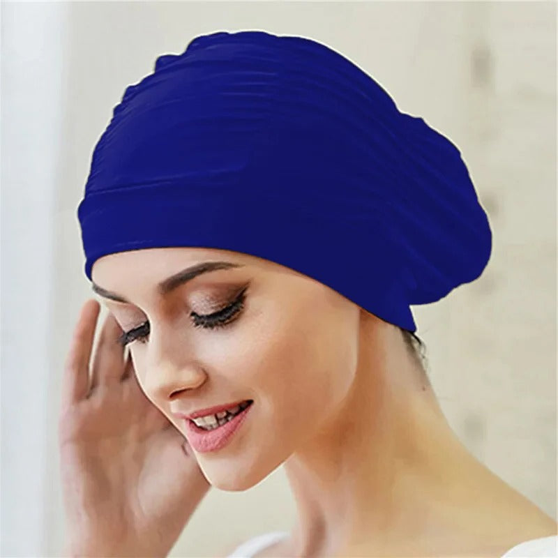 Stylish Stretch Swimming Cap — Turban-Inspired Design