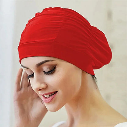 Stylish Stretch Swimming Cap — Turban-Inspired Design