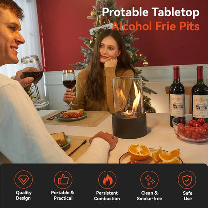 Portable Glass Tabletop Fireplace – Smokeless Fire Feature