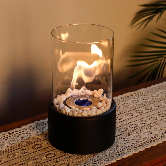 Portable Glass Tabletop Fireplace – Smokeless Fire Feature