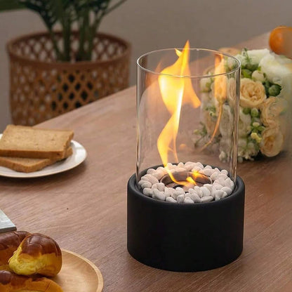 Portable Glass Tabletop Fireplace – Smokeless Fire Feature