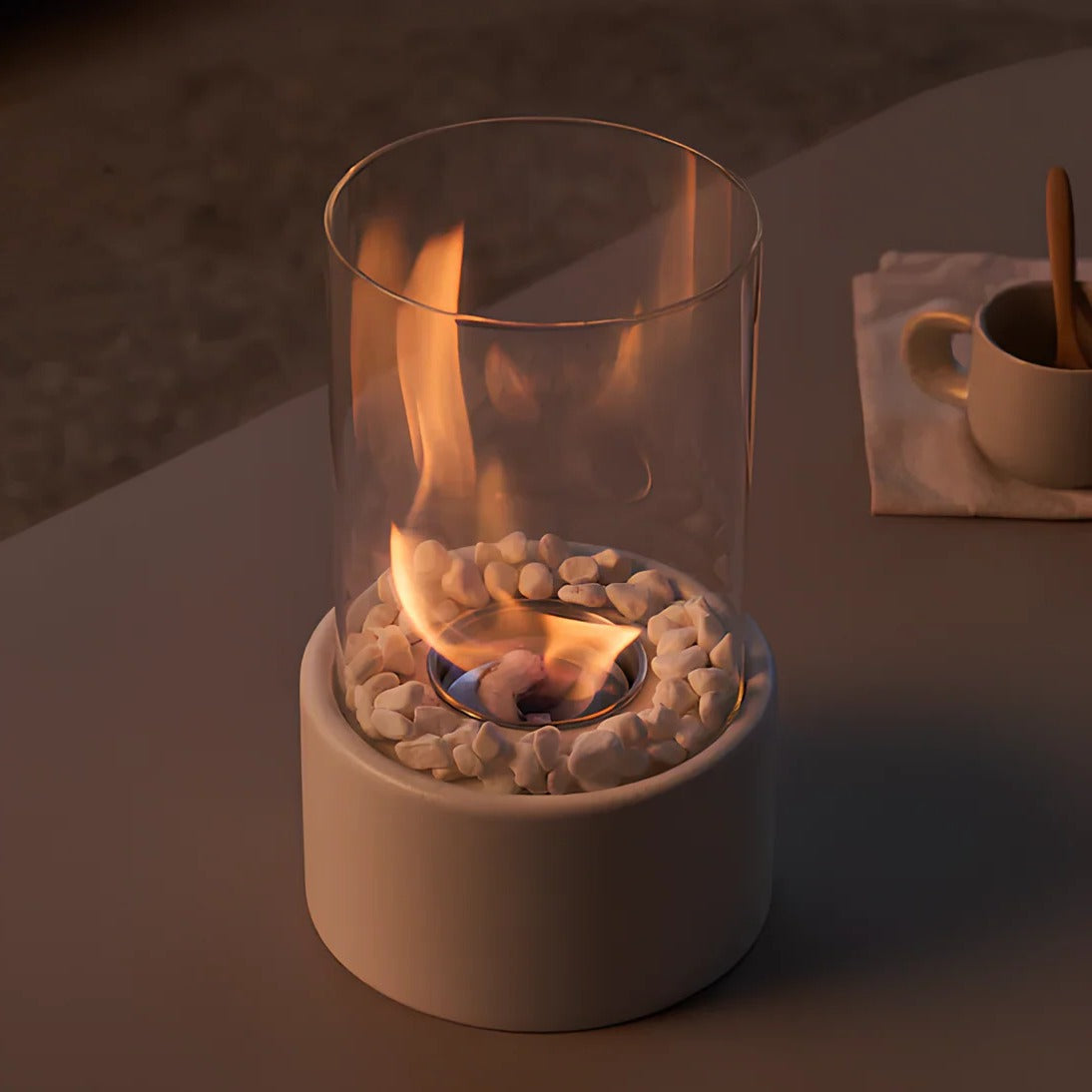 Portable Glass Tabletop Fireplace – Smokeless Fire Feature