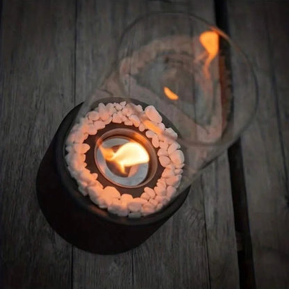 Portable Glass Tabletop Fireplace – Smokeless Fire Feature