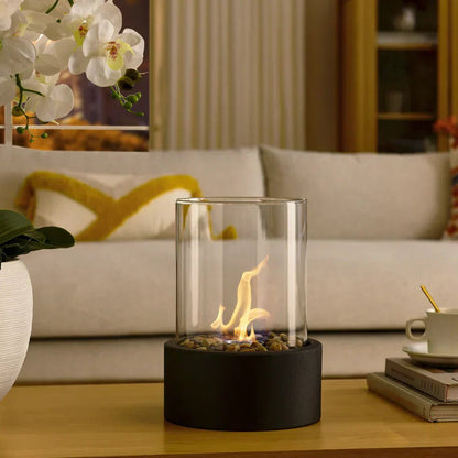 Portable Glass Tabletop Fireplace – Smokeless Fire Feature