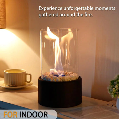 Portable Glass Tabletop Fireplace – Smokeless Fire Feature