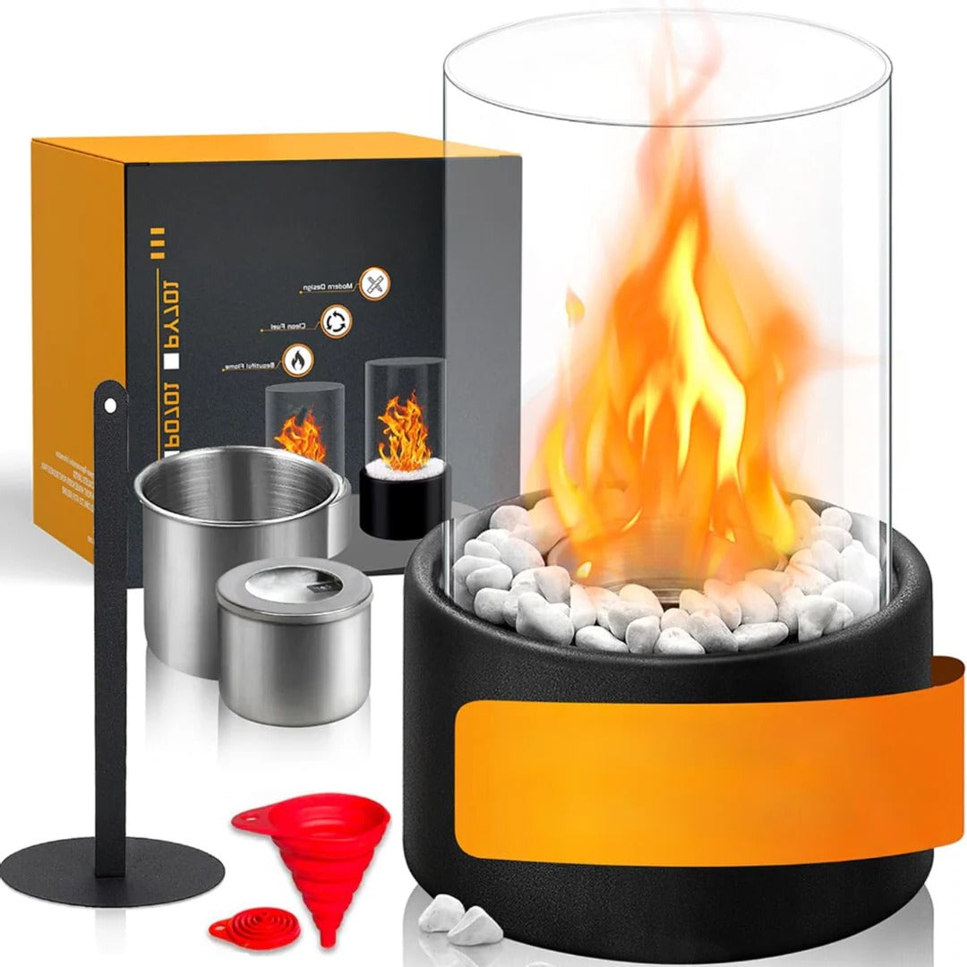 Portable Glass Tabletop Fireplace – Smokeless Fire Feature