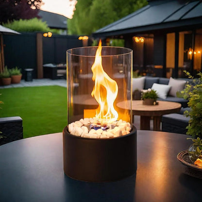 Portable Glass Tabletop Fireplace – Smokeless Fire Feature