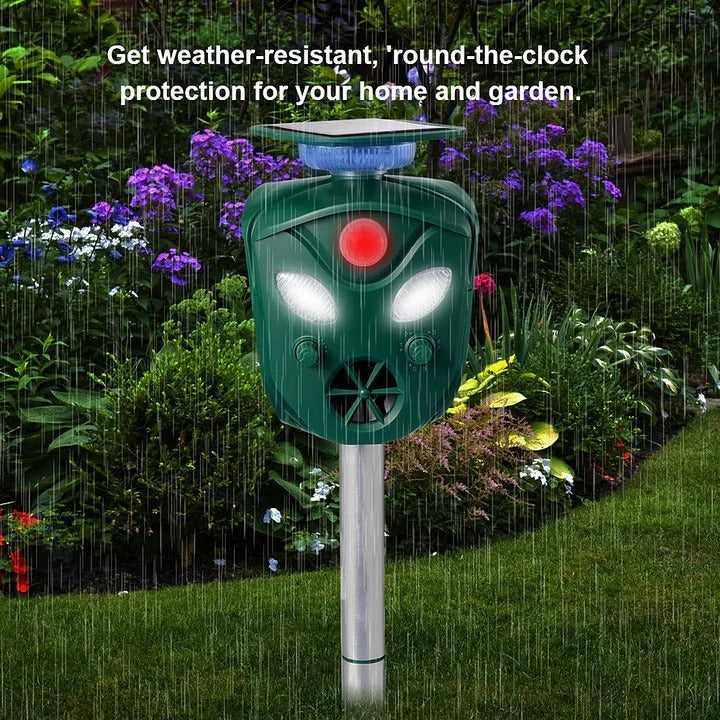 360° Solar Ultrasonic Animal Repeller with Motion Sensor