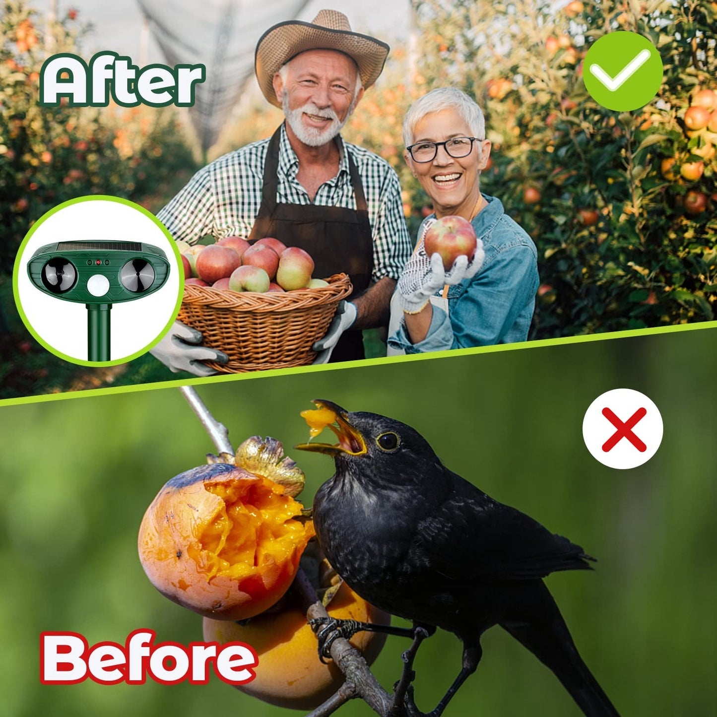 Ultrasonic Woodpecker Repellent – Bird Deterrent for Home & Garden