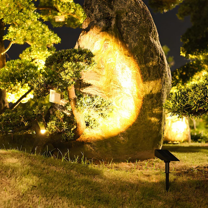 Waterproof LED Solar Multi-Zoom Spotlight – RGB Landscape Lighting