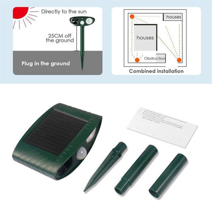 Solar-Powered Ultrasonic Animal Repellent – Garden Pest Deterrent