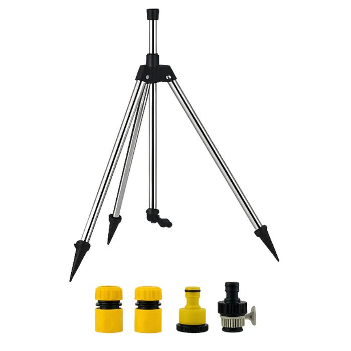 High-Pressure Rotating Tripod Sprinkler — 360° Lawn Coverage