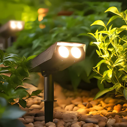 Waterproof LED Solar Multi-Zoom Spotlight – RGB Landscape Lighting