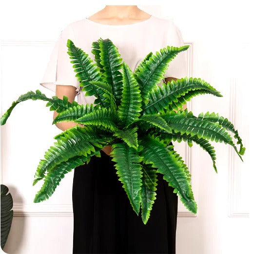 UV-Resistant Artificial Boston Fern — Lifelike Outdoor Greenery