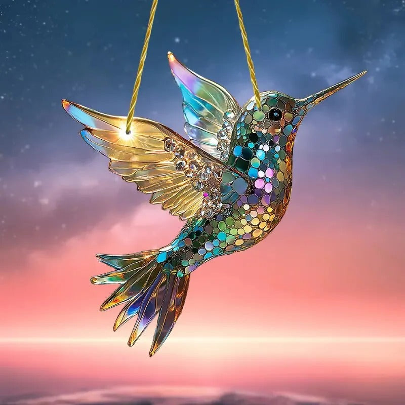 Hummingbird Suncatcher — Colorful Window Hanging