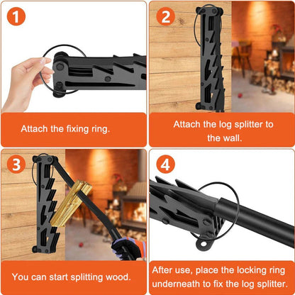 Wall-Mounted Firewood Kindling Splitter