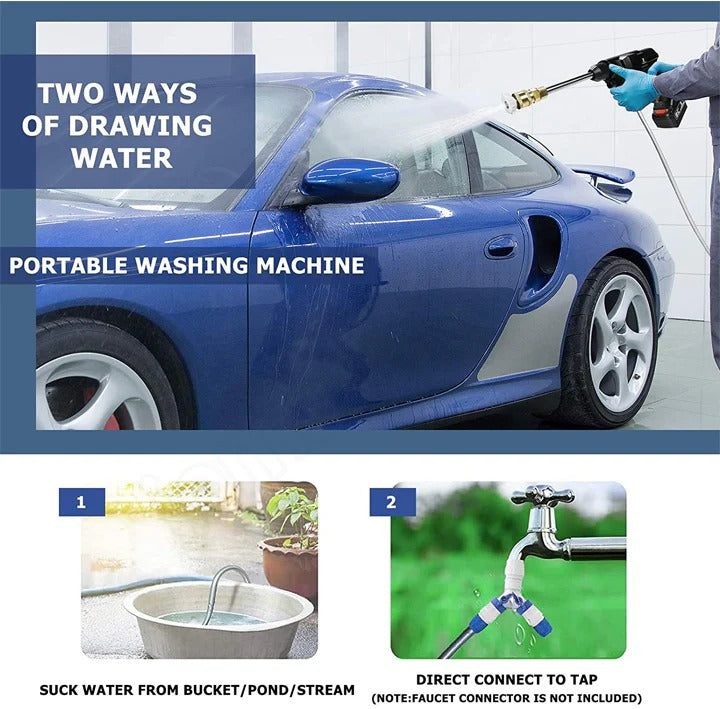 Cordless High-Pressure Washer with 2 Batteries