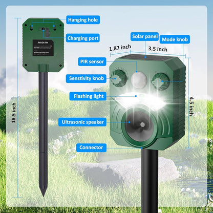 Advanced Ultrasonic Outdoor Cat & Dog Deterrent