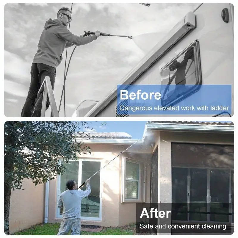 4000 PSI Telescoping Power Washer Extension Wand — Gutter &amp; Roof Cleaner