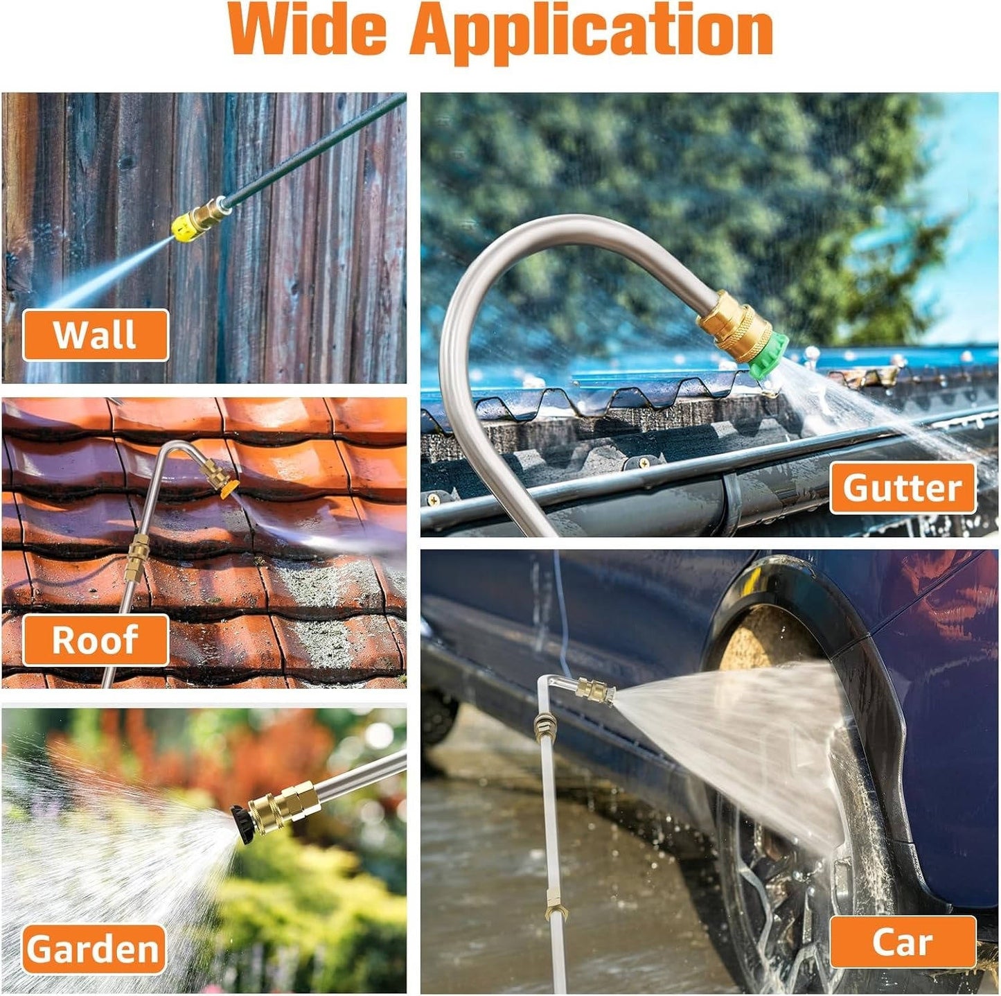 4000 PSI Telescoping Power Washer Extension Wand — Gutter &amp; Roof Cleaner