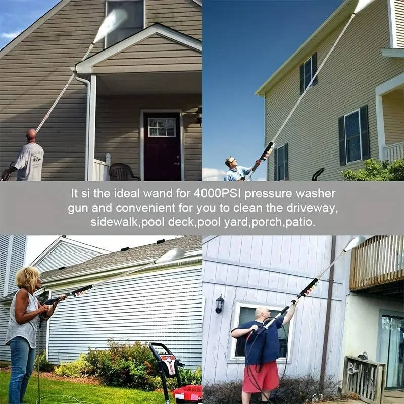 4000 PSI Telescoping Power Washer Extension Wand — Gutter &amp; Roof Cleaner