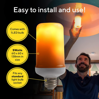 LED Flame Effect Light Bulb – Realistic Flickering Flame Light