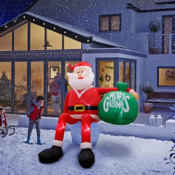 Giant 8FT LED Climbing Santa Inflatable — Outdoor Christmas Décor