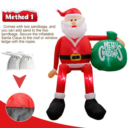 Giant 8FT LED Climbing Santa Inflatable — Outdoor Christmas Décor