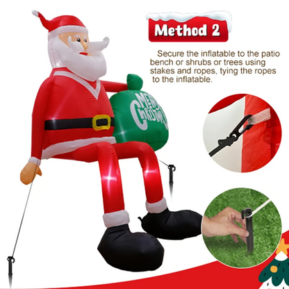 Giant 8FT LED Climbing Santa Inflatable — Outdoor Christmas Décor