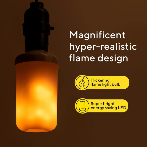 LED Flame Effect Light Bulb – Realistic Flickering Flame Light