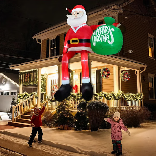 Giant 8FT LED Climbing Santa Inflatable — Outdoor Christmas Décor