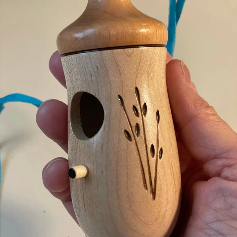 Wooden Hummingbird House — Natural Wood Garden Décor