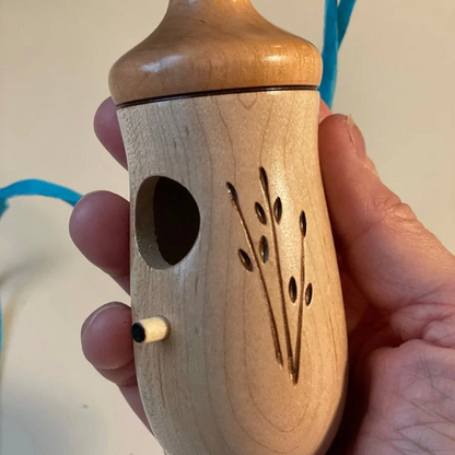 Wooden Hummingbird House — Natural Wood Garden Décor