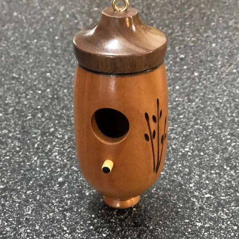 Wooden Hummingbird House — Natural Wood Garden Décor