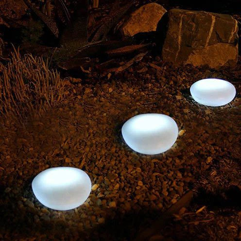 Solar Pebble LED Outdoor Landscape Glass Light