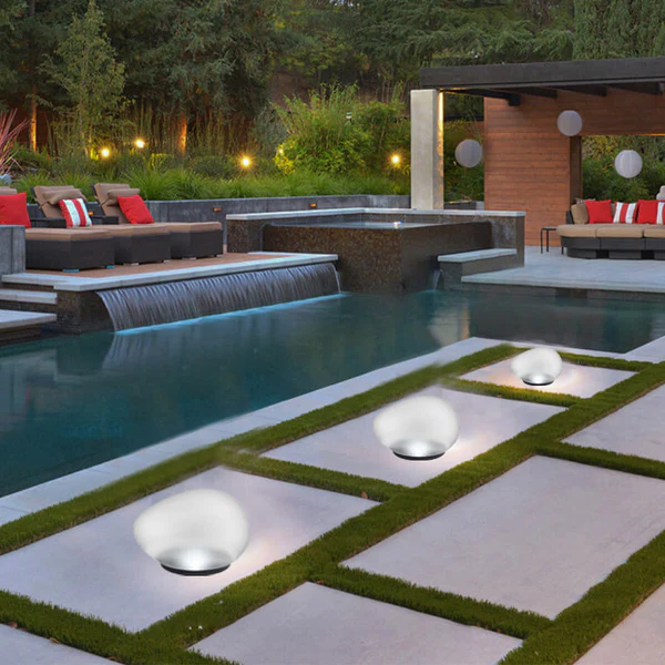Solar Pebble LED Outdoor Landscape Glass Light