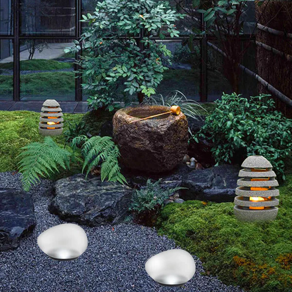 Solar Pebble LED Outdoor Landscape Glass Light