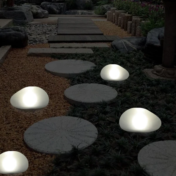 Solar Pebble LED Outdoor Landscape Glass Light